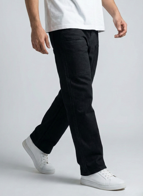 Front Pocket 6-Pocket Baggy Denim Cargo